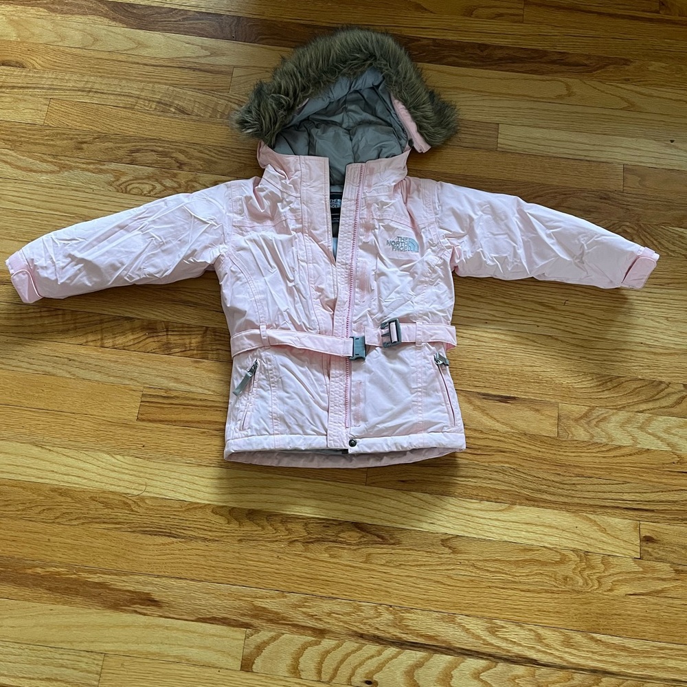 The North Face girls XS pink goose down parka
